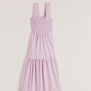 Women's Abercrombie & Fitch Smocked Bodice Easy Maxi Dress in Lavendar